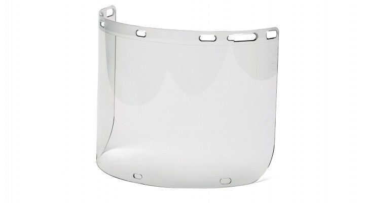 Molded Polycarbonate Face Shield with Slots for Chin Cup
