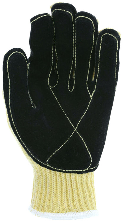 Cut-Resistant Work Gloves, ARX Aramid Shell, Split Cowhide Leather Palm, Knit Wrist