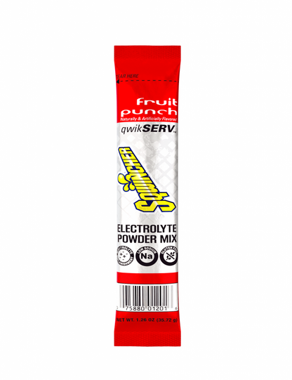 Sqwincher QwikServ Hydration Powder Sticks, 16.9 oz Yield, 100/Case - Fruit Punch