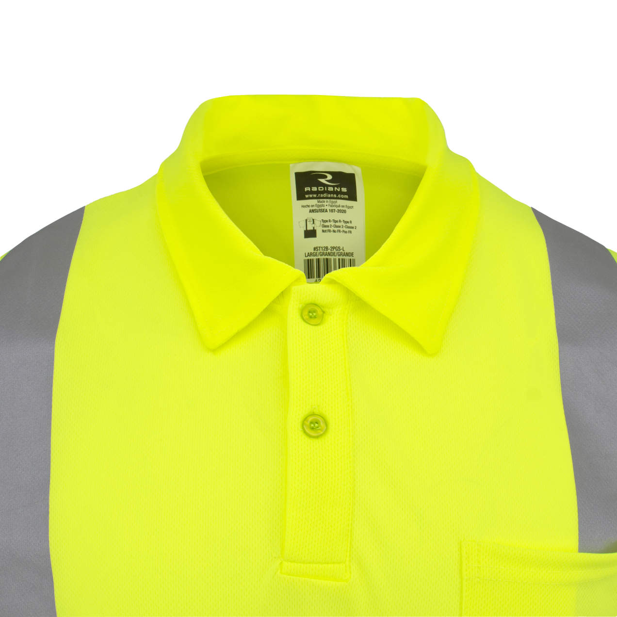 Radians ST12B Class 2 High Visibility Color Blocked Safety Short Sleeve Polo