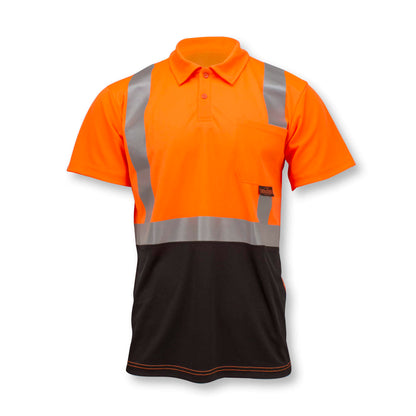 Radians ST12B Class 2 High Visibility Color Blocked Safety Short Sleeve Polo