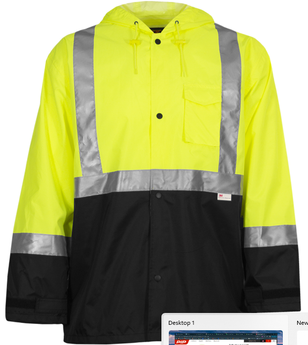 ANSI Type R Class 3 Waterproof Breathable Jacket with Black Bottom