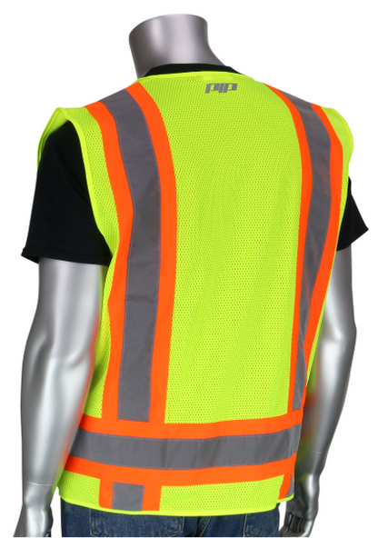 ANSI Type R Class 2 Two-Tone Eleven Pocket Mesh Surveyors Vest