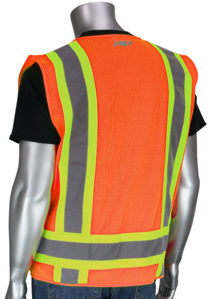 ANSI Type R Class 2 Two-Tone Eleven Pocket Mesh Surveyors Vest