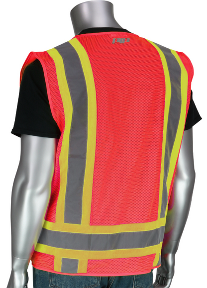 ANSI Type R Class 2 Two-Tone Eleven Pocket Mesh Surveyors Vest