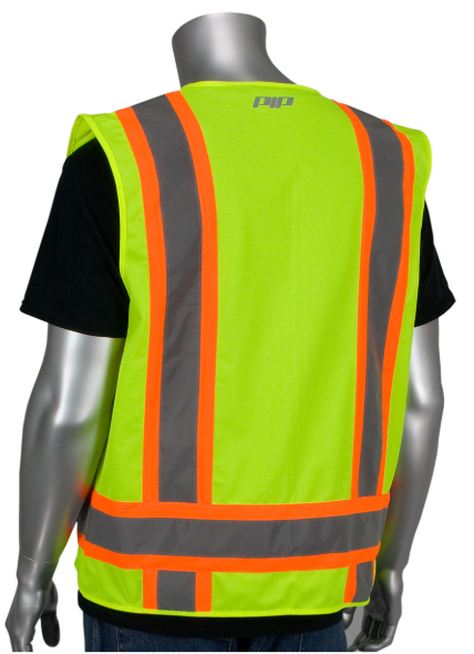 ANSI Type R Class 2 Two-Tone Eleven Pocket Solid Tricot Surveyors Vest