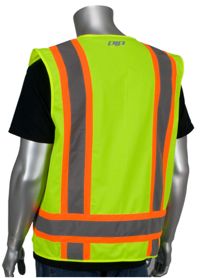 ANSI Type R Class 2 Two-Tone Eleven Pocket Solid Tricot Surveyors Vest