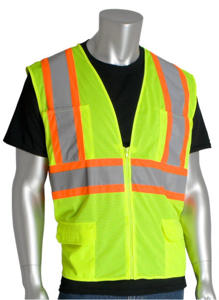 ANSI Type R Class 2 Two-Tone Six Pocket Mesh Vest