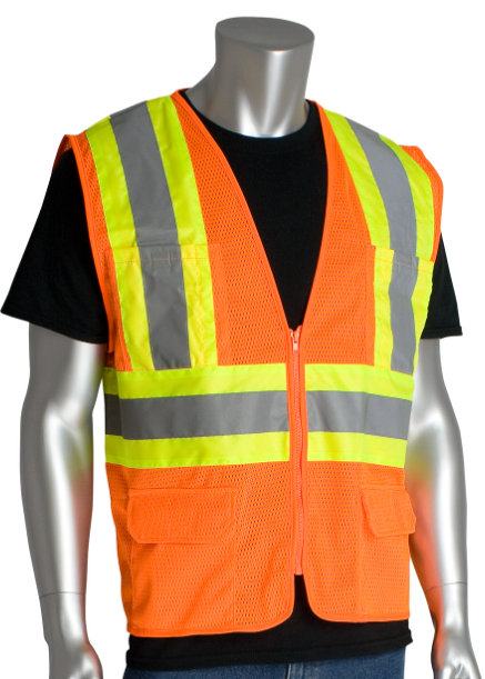 ANSI Type R Class 2 Two-Tone Six Pocket Mesh Vest