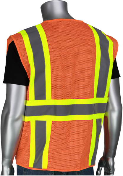 ANSI Type R Class 2 Two-Tone Six Pocket Mesh Vest