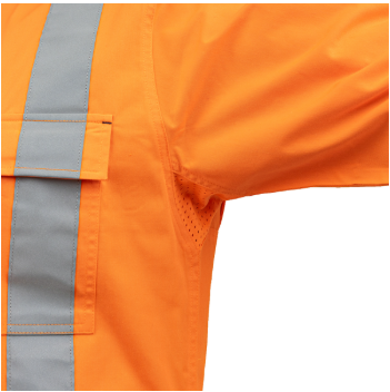 ANSI Type R Class 2 Vented Long Sleeve Button Down with Navy Bottom - Industrial Wash Durable