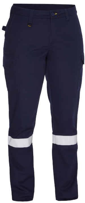 Women's Navy Taped Cargo Pant - Industrial Wash