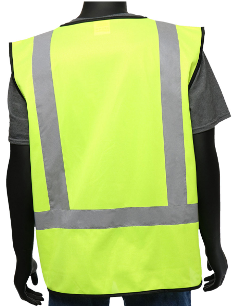 Viz-Up™: ANSI Type R Class 2 Five Pocket Solid Vest with Black Bottom Front