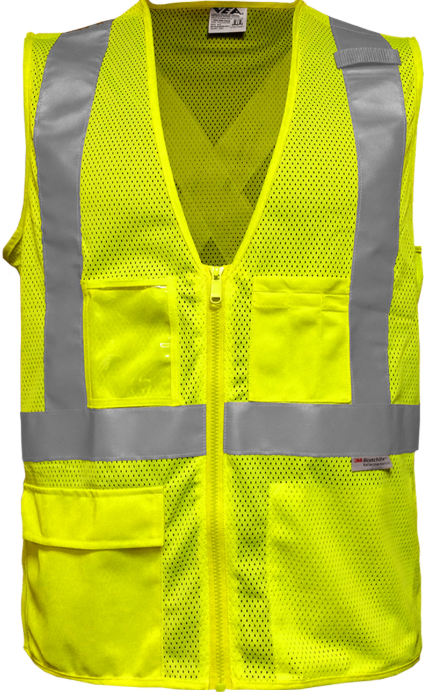 ANSI Type R Class 2 Seven Pocket Mesh Breakaway Vest with X-Back