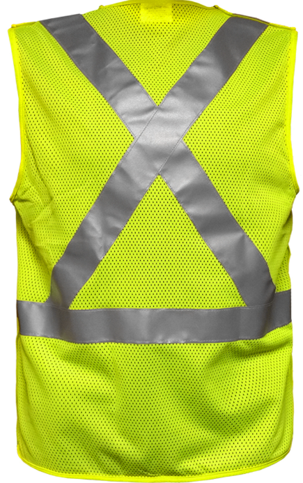 ANSI Type R Class 2 Seven Pocket Mesh Breakaway Vest with X-Back