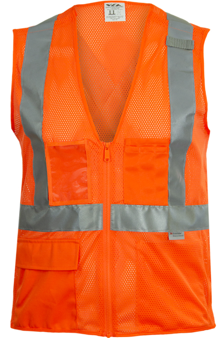 ANSI Type R Class 2 Seven Pocket Mesh Breakaway Vest with X-Back