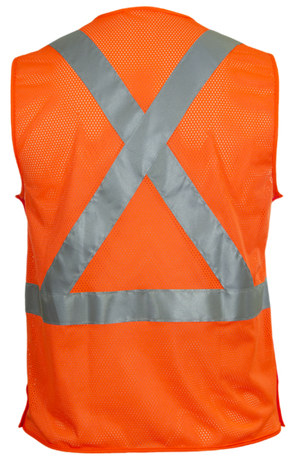 ANSI Type R Class 2 Seven Pocket Mesh Breakaway Vest with X-Back