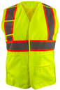 ANSI Type R Class 2 Two-Tone Women's Contoured Breakaway Vest with Solid Front, Mesh Back and X-Back
