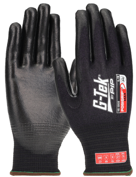 G-Tek® PosiGrip MAX™ Seamless Knit PolyKor® Blended Glove Seamless Knit PolyKor® Blended Glove with PosiGrip MAX™ Coating on Palm & Fingers with Reinforced Thumb Crotch - Touchscreen Compatible