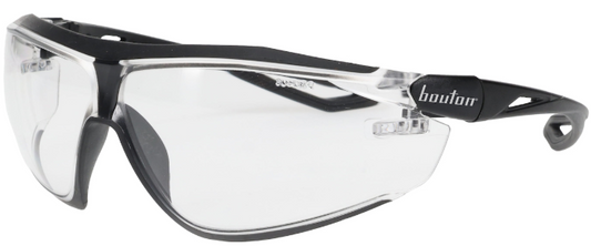 ECO Series™: Bio-Based Full Frame Safety Glasses with Black Frame, Clear Lens and Anti-Scratch / Anti-Fog Coating