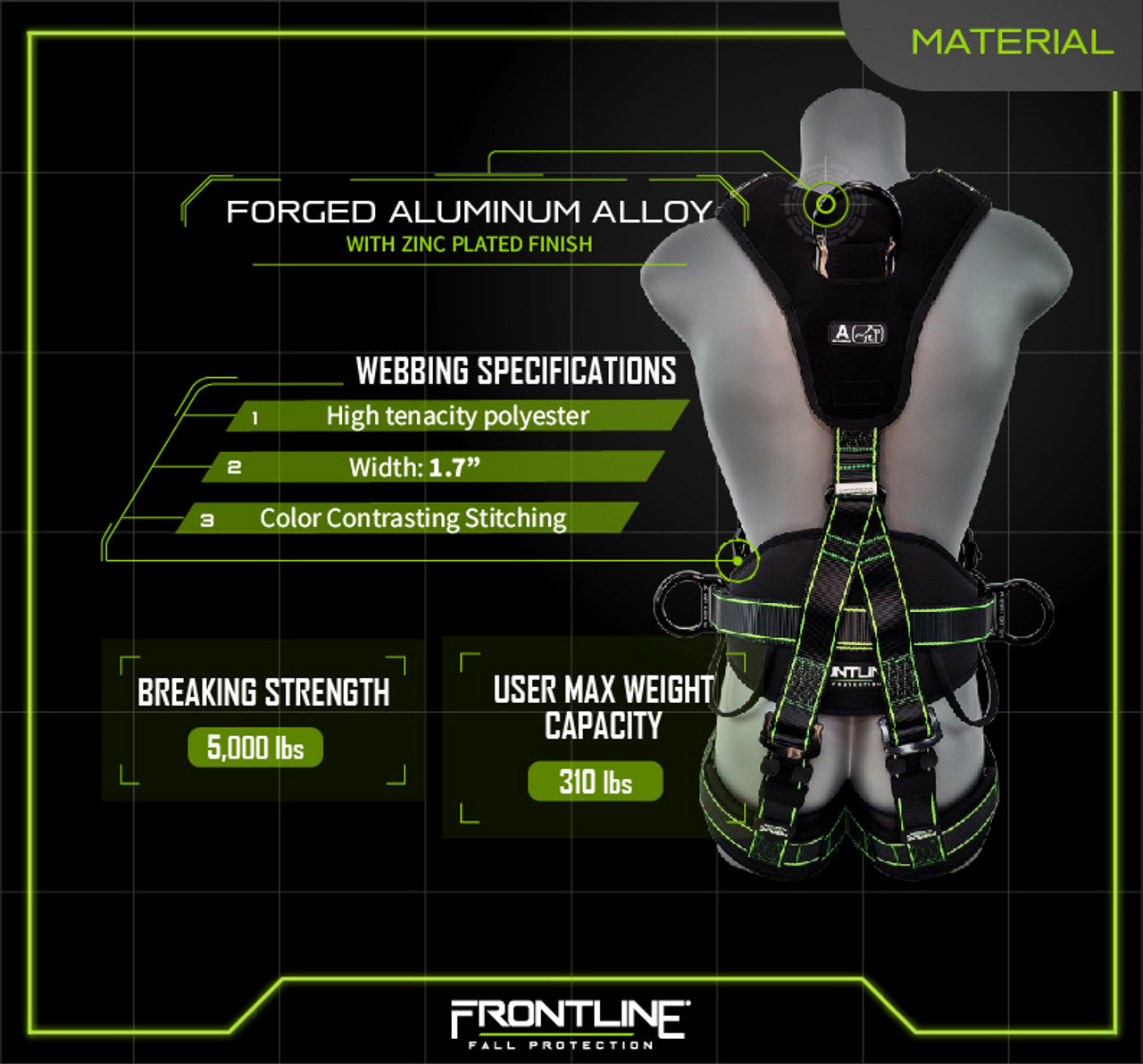 Elite™ Lite Climbing/Rescue Full Body Harness with Aluminum Quick Connect Buckles 200RE