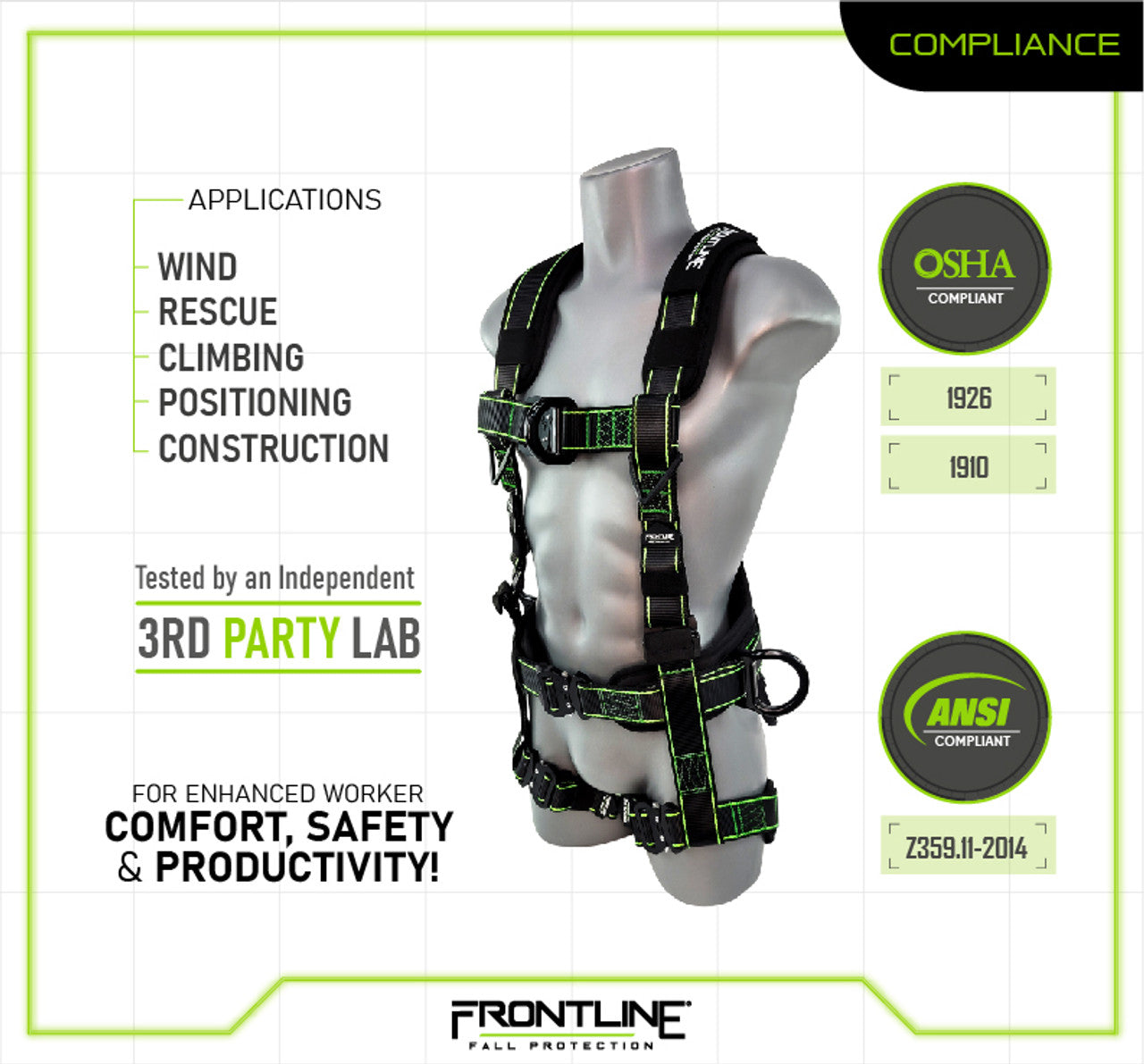 Elite™ Lite Climbing/Rescue Full Body Harness with Aluminum Quick Connect Buckles 200RE