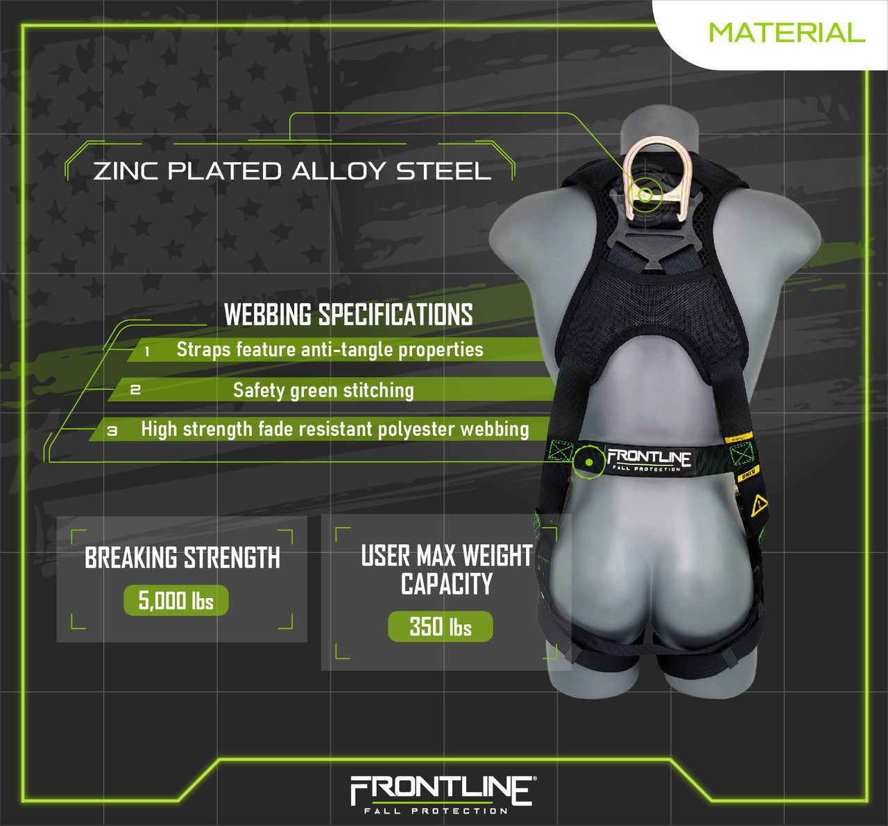 310VQC Patriot™ Vest Style Harness with Airflo™ and Quick Connect Buckles - Made in USA 310VQC