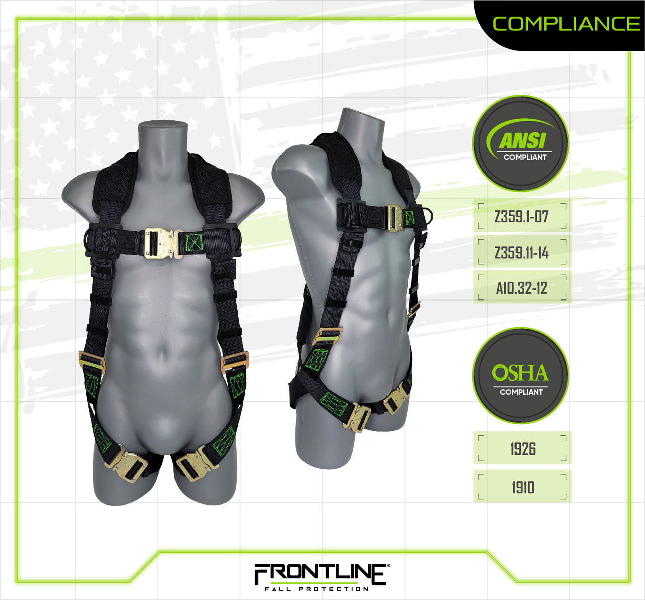 310VQC Patriot™ Vest Style Harness with Airflo™ and Quick Connect Buckles - Made in USA 310VQC