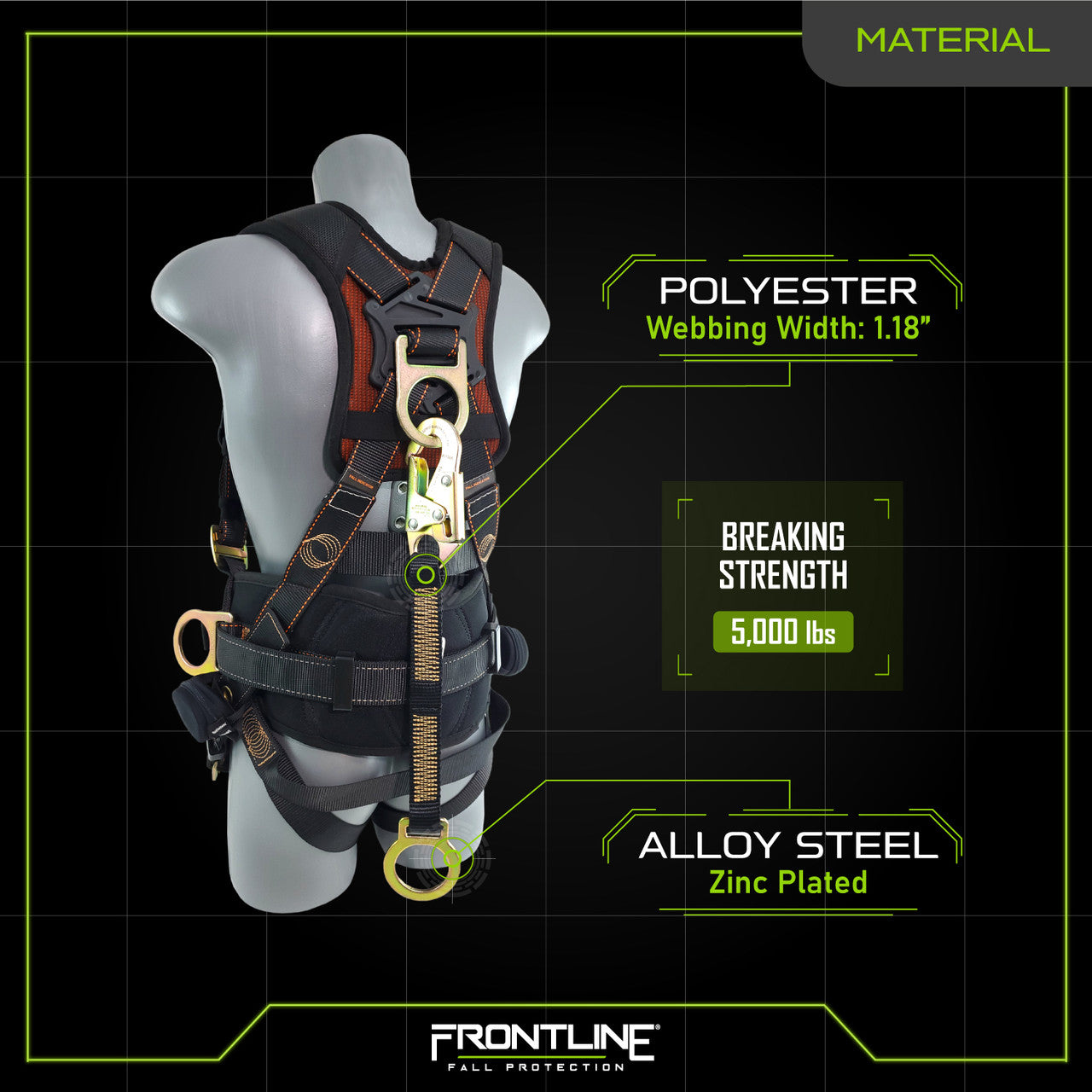 Frontline ACEL18S D-Ring 18" Extension Lanyard