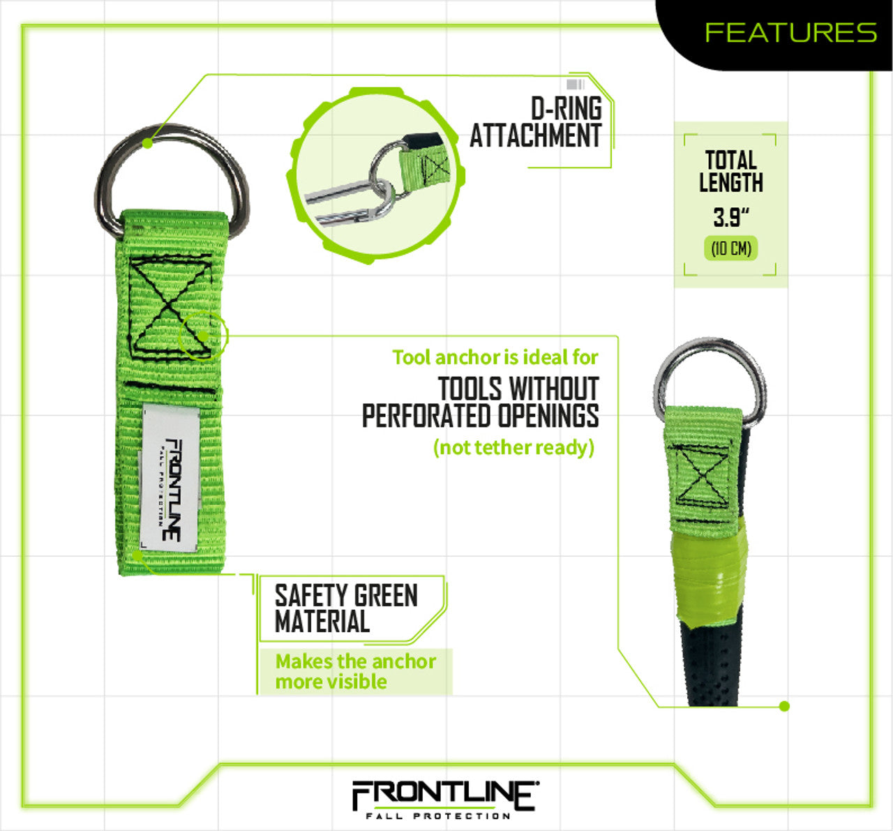 Frontline ACTLDR ToolGrip™ 4 lbs Webbing Tool D-Ring Anchor