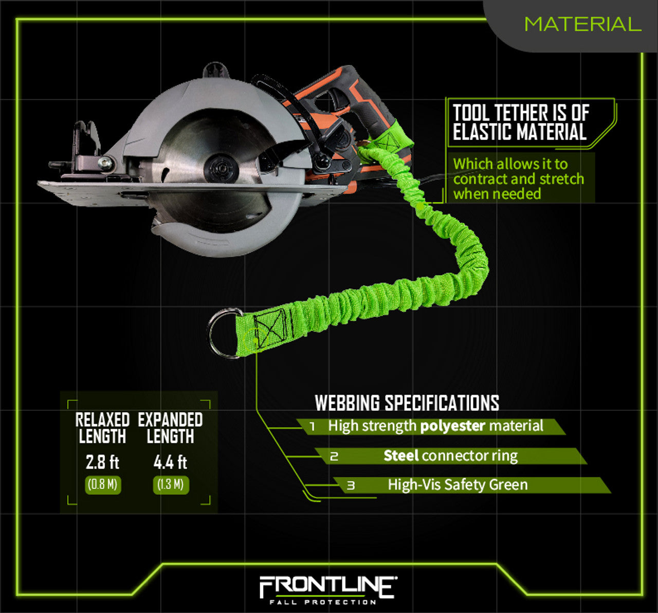 Frontline ACTLS222C ToolGrip™ 22 lbs Tool Lanyard Cinch with D-Ring