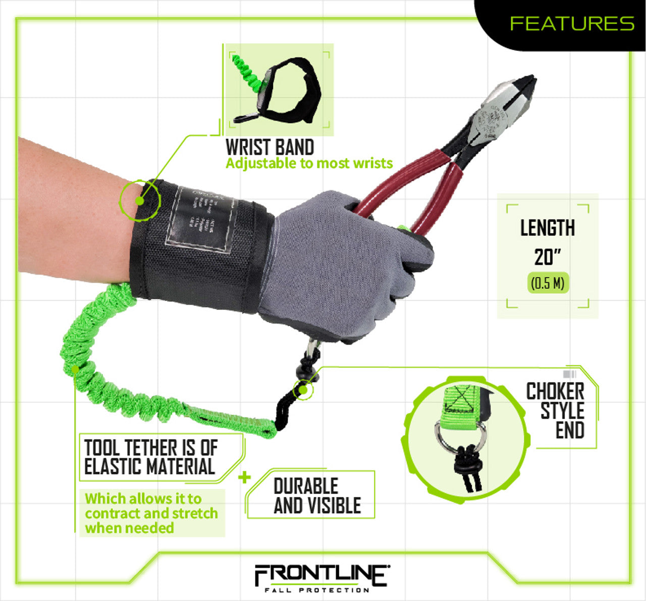 Frontline ACTLWB ToolGrip™ 4 lbs Wrist Tool Lanyard
