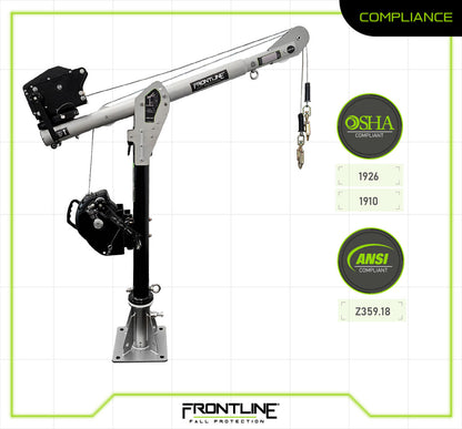 Frontline Fall DAC-FL Confined Space Davit Arm System with Floor Mount Worksite Safety & Industrial Supplies PPE