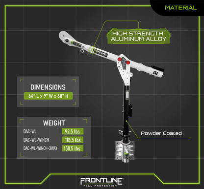 Frontline Fall DAC-WL Confined Space Davit Arm System with Wall Mount Worksite Safety & Industrial Supplies PPE