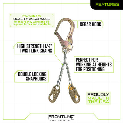 Frontline PSSW2R-US Patriot™ Positioning Chain with Swiveling Hook - Made in USA