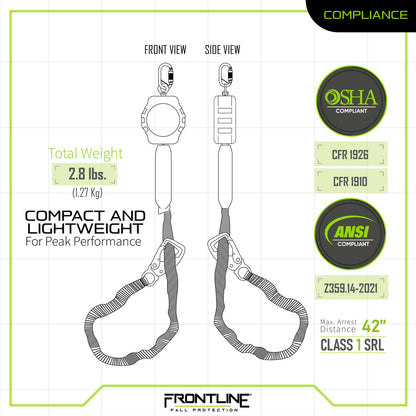 Frontline RPA09 Tie Back Web 9' SRL with Tie Back Hook End