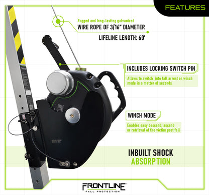 Frontline RPG603W MEGApod 60' 3-Way Self Retractable Lifeline with Retrieval System