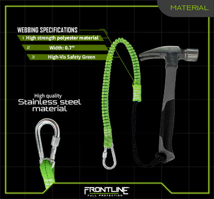 Frontline TLS15 ToolGrip™ Elastic Tool Tether 15 lbs with Steel Turn Lock Carabiner