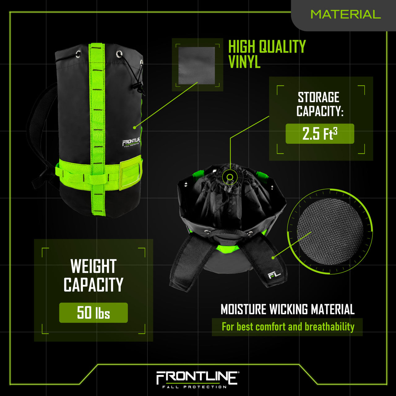 Frontline Fall MPBAG50 Protection for Tools and Storage Vinyl Bag Worksite Safety & Industrial Supplies PPE