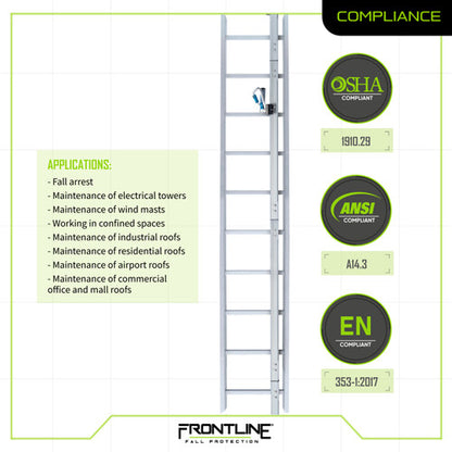 Frontline Fall VLRS20 VLRS Securail Pro Vertical Lifeline System – Cut Level A1 Worksite Safety & Industrial Supplies PPE