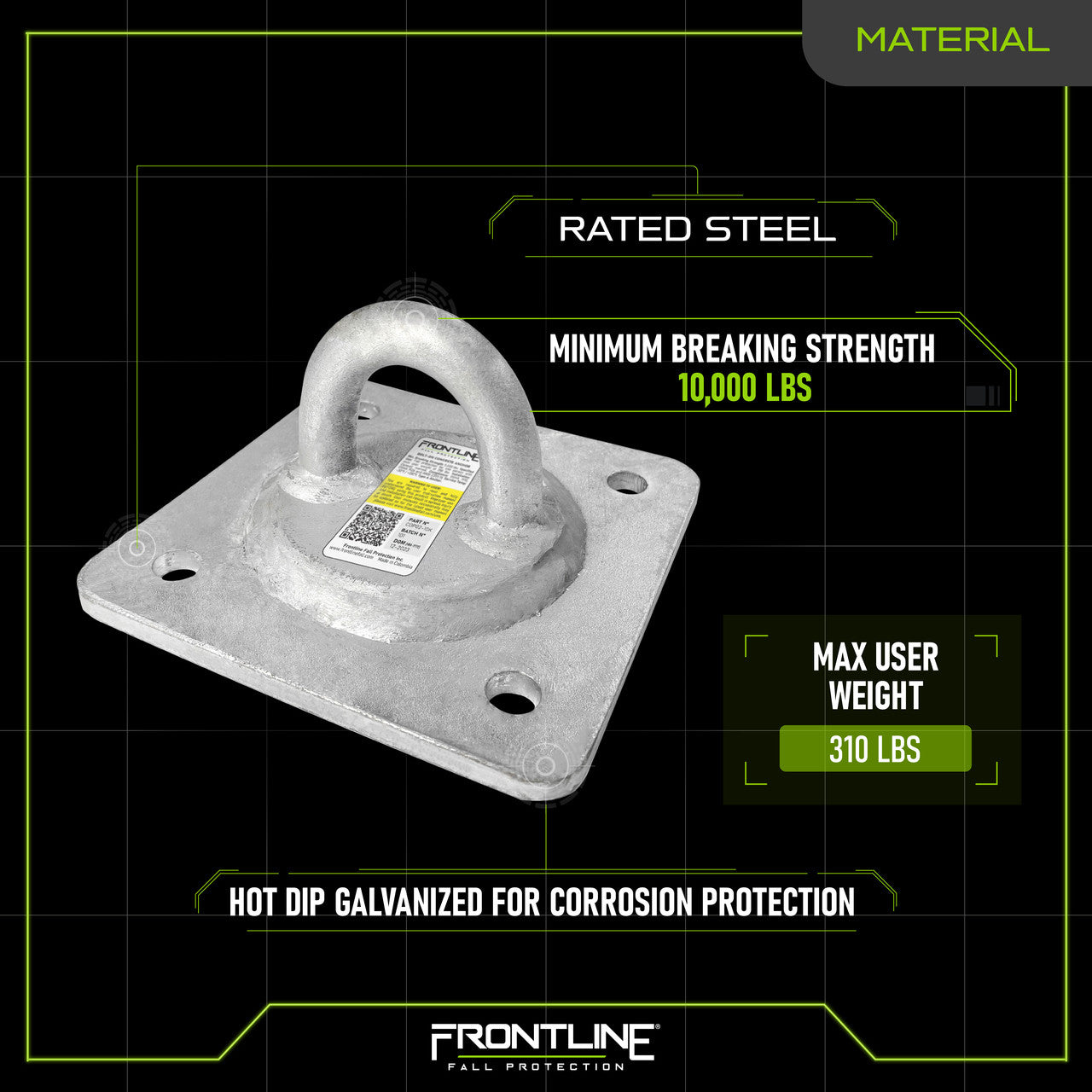 Concrete and Steel 10k Lbs Reusable Anchor Plate COP02-10K