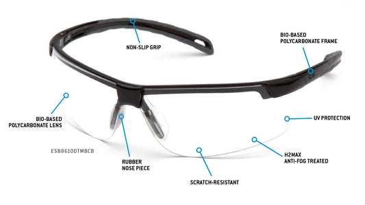 Pyramex Sustainable Ever-Lite Safety Eyewear Accessories Black Clear model ESB8610DTMBCB