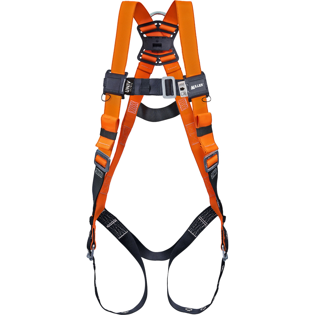 Miller T4700FP – Full-Body Harness with Hi‑Viz Webbing, PFL/SRL Connector, Back D‑Ring with Tongue Leg Buckles