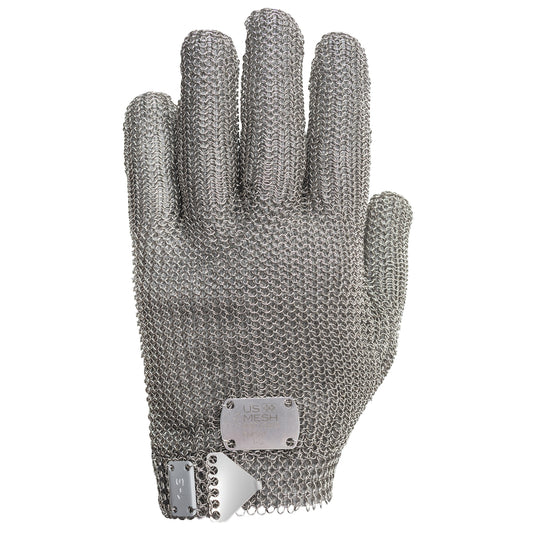 US Mesh USM-1180 – Stainless Steel Mesh Glove with Steel Prong Closure - Wrist Length