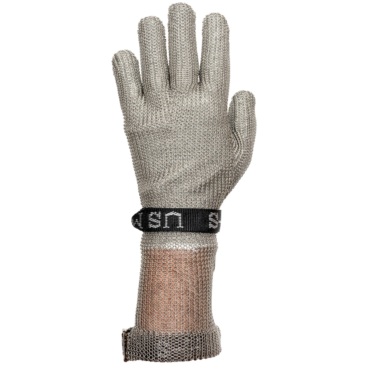 US Mesh USM-1305 – Stainless Steel Mesh Glove with Adjustable Snap-Back Strap Closure - Forearm Length