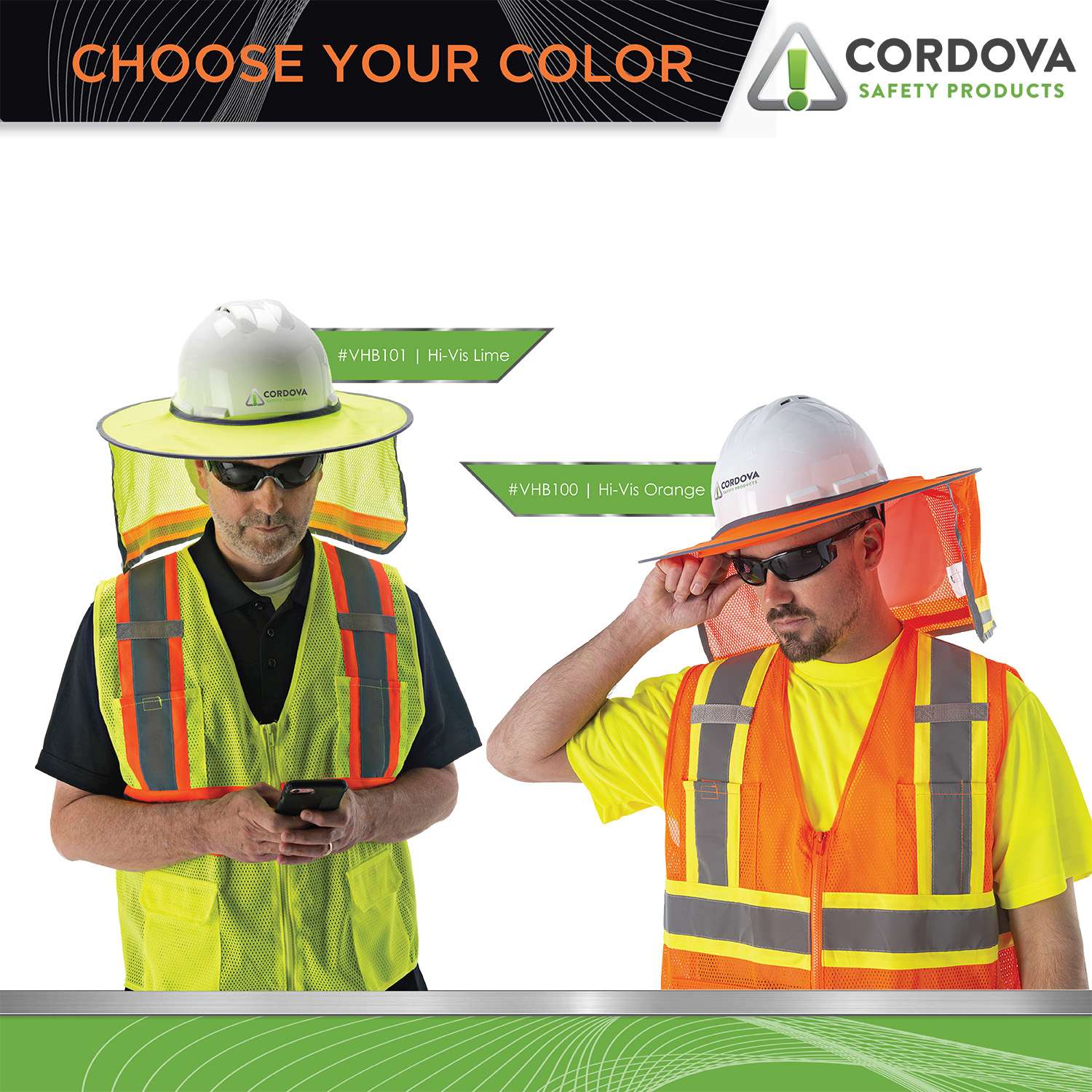 Cordova HI-VIS Orange Foldable Helmet Brim With #VHB100 image 2