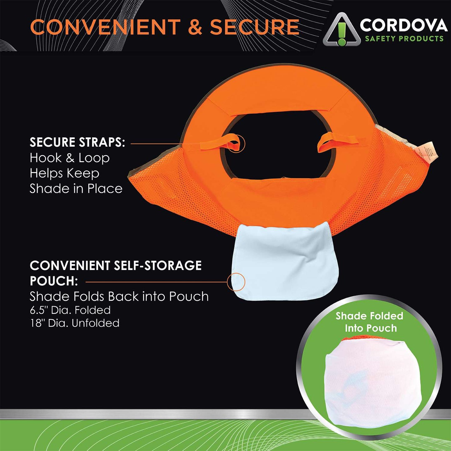Cordova HI-VIS Lime Foldable Helmet Brim With Li #VHB101 image 2