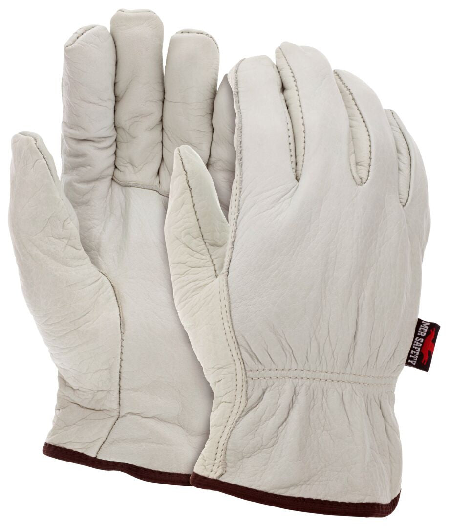 Grain Cowhide Driver Gloves, Fleece Lined, Straight Thumb, Select Grade