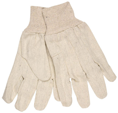 Canvas Work Gloves, 8 oz Cotton-Polyester Blend, Clute Pattern, Knit Wrist