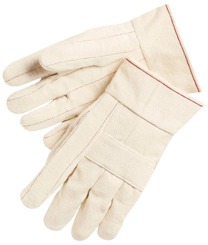Cotton Hot Mill Gloves, 24oz, Knuckle Strap, 2.5" Band Top Cuff